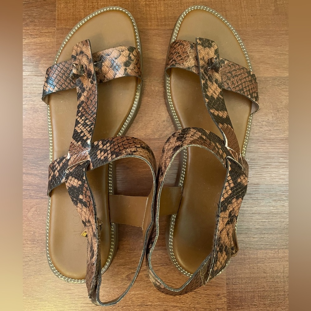 Franco Sarto Brown Snakeskin Sandals